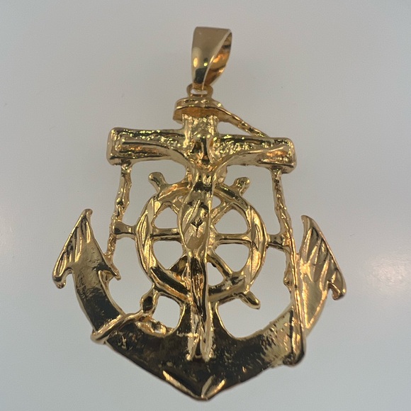 Jewelry - Large Gold Filled Anchor Crucifix